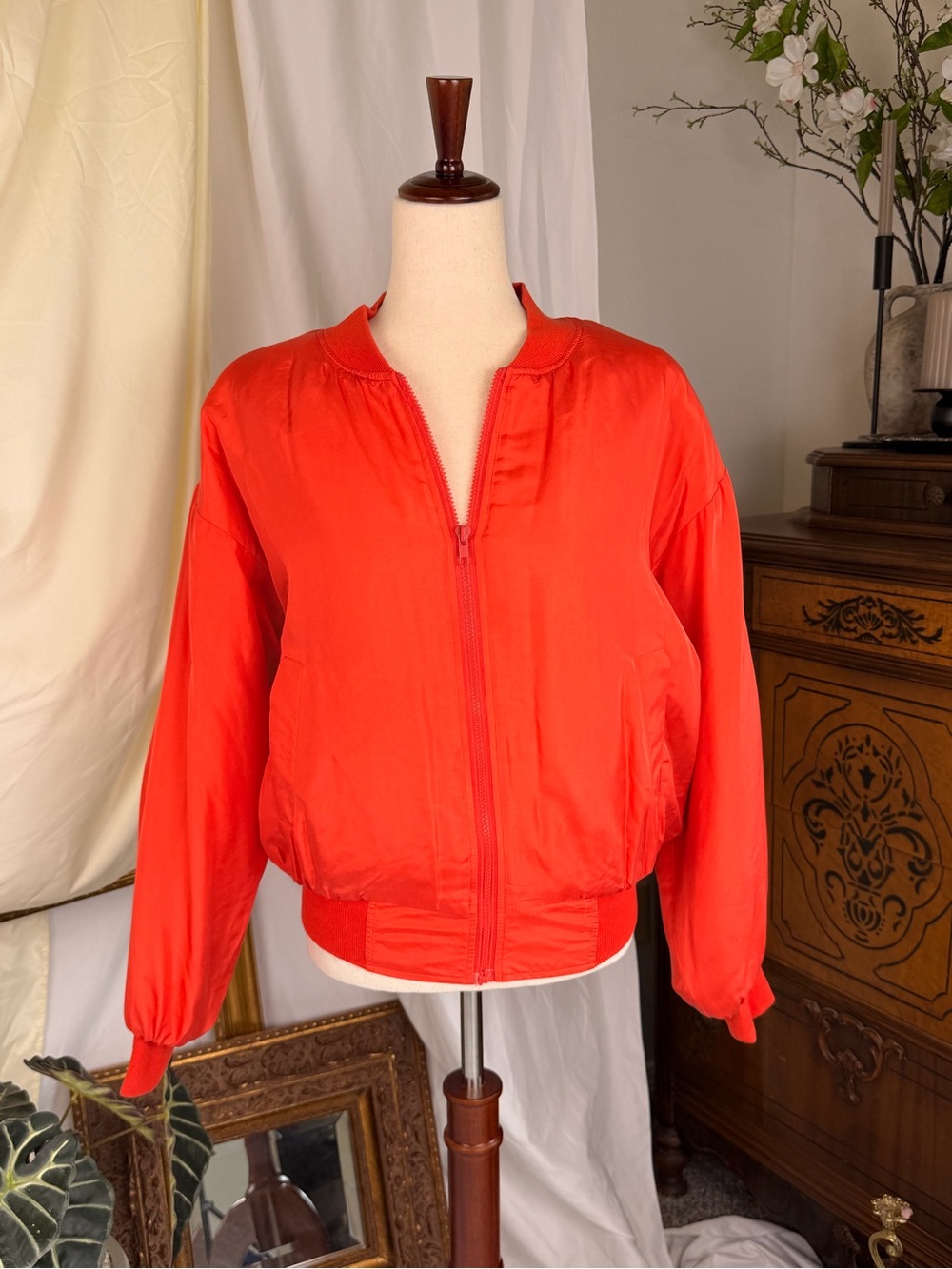 NWT Silk Vintage 2-set Bomber & Shorts from Carol Horn 80s Summer Retro Designer